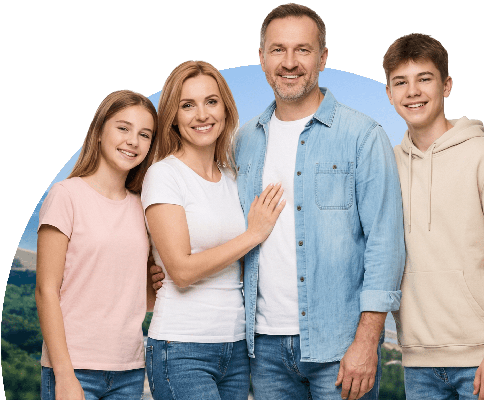 Family together on the VIEC campus by the Black Sea